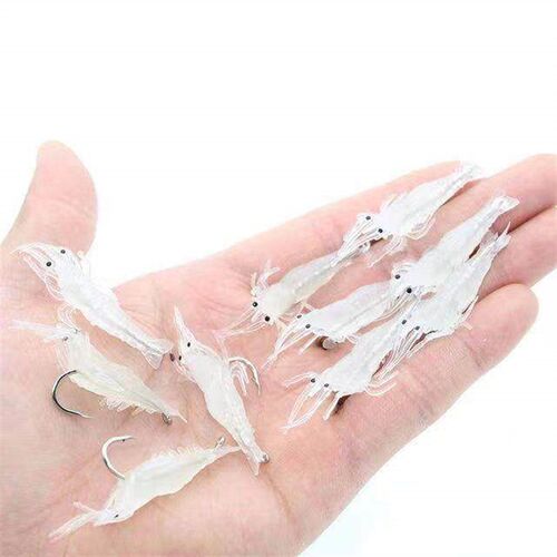 Lure small grass shrimp with a luminous hook, effective for