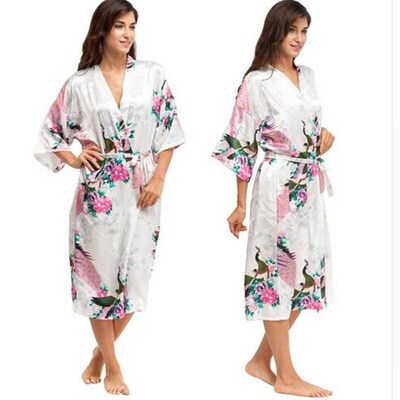 Silk Kimono Robe Bathrobe Women Satin Robe Silk Robes Night
