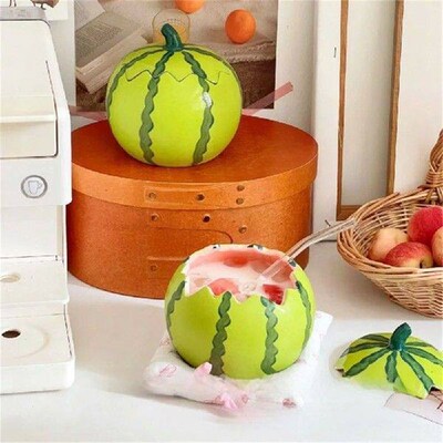 New Cartoon Watermelon Bowl Large Capacity With Lid Salad