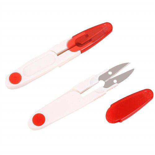 Colorful transparent U-shaped scissors, safety spring thread
