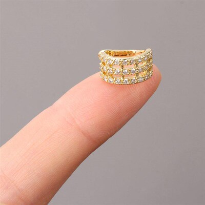 1PC Helix Cartilage False Piercing Adjustable Ear Cuff Cz Ea