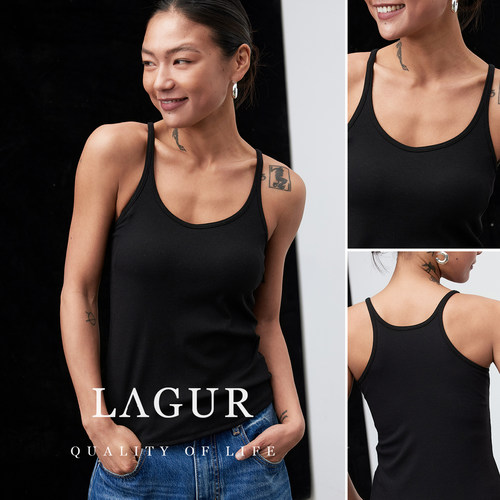 Lagur免穿内衣罗纹背心吊带上衣