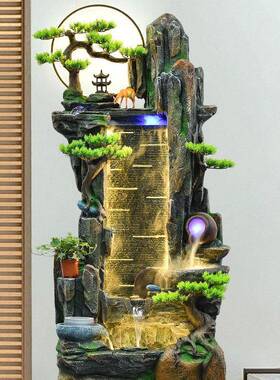 假山流水观泉落地鱼池庭院开业送喷礼摆客厅玄NXV关室内景加湿落