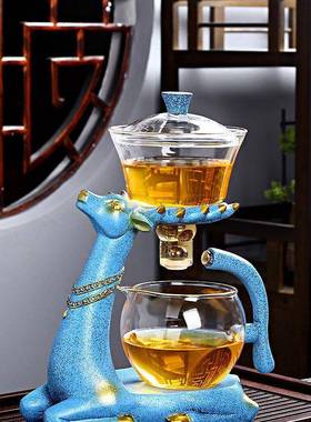 玻璃茶人全具装客28848厅套家用磁吸式泡茶壶自动懒功夫茶具套组