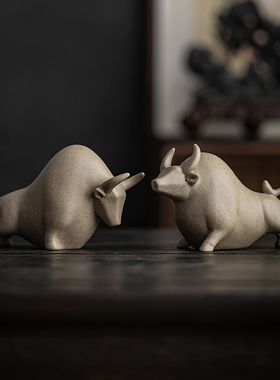 牛摆件创意微景观装饰品盆景假山摆饰鱼缸造景桌面生肖小动物茶宠