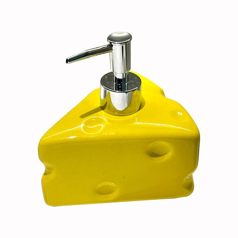 可爱奶酪陶瓷洗手液瓶子卫生间浴室洗发水沐浴露按压式分装瓶空瓶