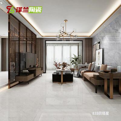 广东全圣808000X80超晶瓷砖现代简0客石厅亮光防滑地砖优等约品
