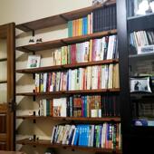 实木一字隔板木搁木板金属厨房餐厅TWM墙上头置物架层板书彭架原