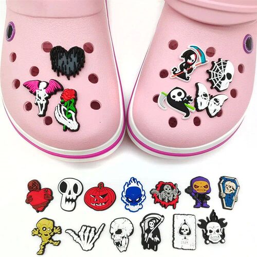 Horror Skeleton Croc Charms Witch Ghost Shoe Charm Spooky Sh