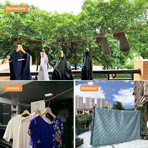 8 Meters Clothesline Retractable Washing Line Travel Clothes