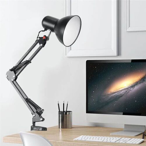 Home EU US Plug Flexible Swing Arm Clamp Mount Lamp Office S
