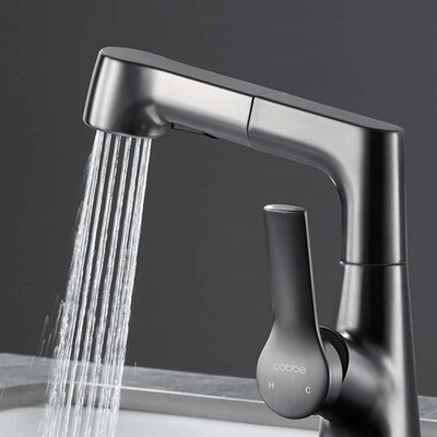 Bathroom counter basin adjustable pull-out gun gray washbasi