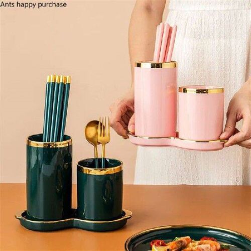 Ceramics Chopstick Holder Two-piece Suit with Base Kitchen