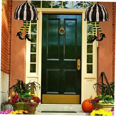 Halloween Witch Leg Door Ornament Halloween Door Hanging Ter