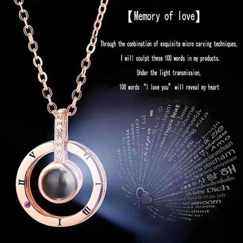 I LOVE YOU Projection Neckl For Memory Of LOVE Choker Col