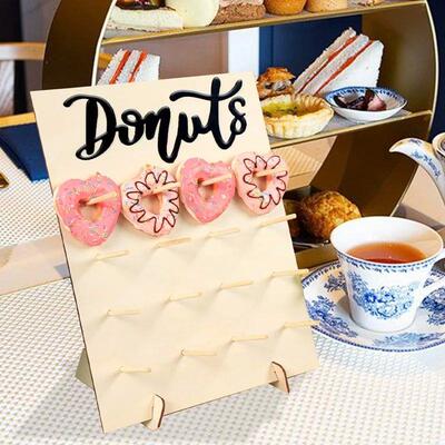 Wedding Decoration Wooden Donut Stand Wall Dessert Doughnut