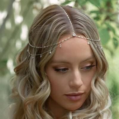 Stonefans Fashion Boho Crystal Head Chain Wedding Hair Acces