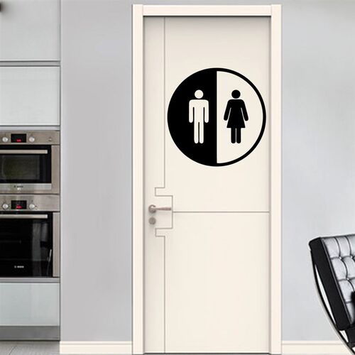 New Toilet And Bathroom Door Sticker Home Decorations Acces
