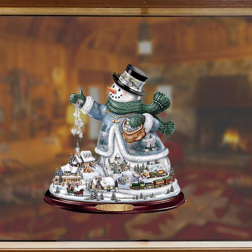 20x30cm Christmas Crystal e Santa Claus Snowman Rotating Scu