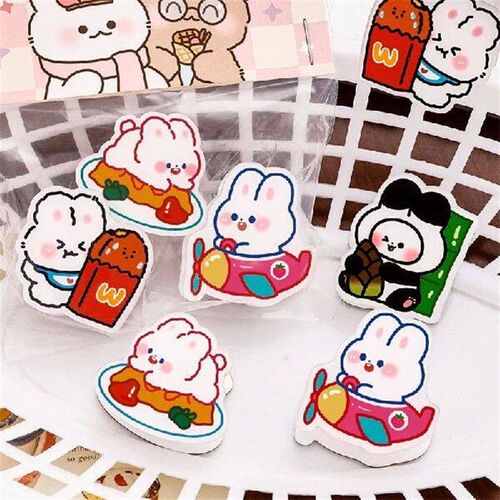 4Pcs Creative Cartoon Rabbit Hand Account Decoration Clip