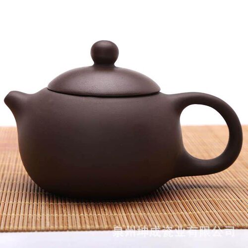 Chinese gift souvenir dark-red enameled pottery tea set ware