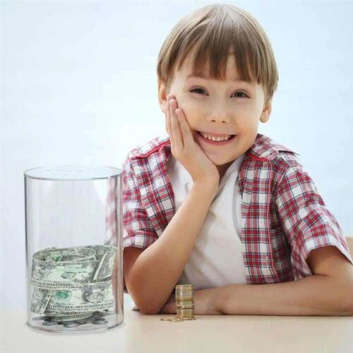 Acrylic Piggy Bank Large Capacity Visible Transparent Jar Cr