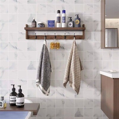 Heavy Duty Wall-Mounted Wooden Coat Rack Easy Install