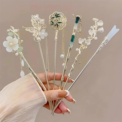 Elegant Chinese Style Hair Clip Tassel Hair Stick Traditiona