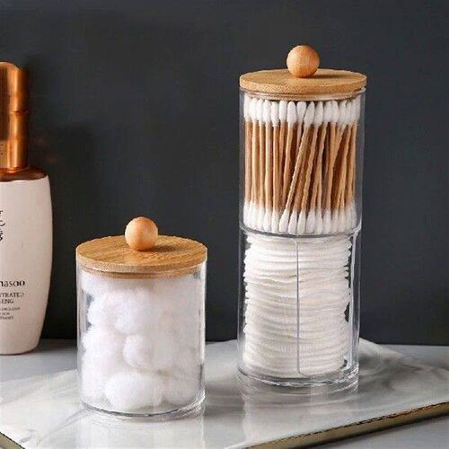 Acrylic Cotton Swab Storage Box Bathroom Jar Cosmetics