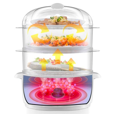 Household Electric heating Food Steamer 3 Layer Multifu