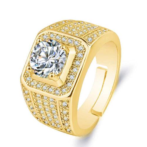 Aggressive Full Diamond Shining Mens Ring Large Naked Diamo