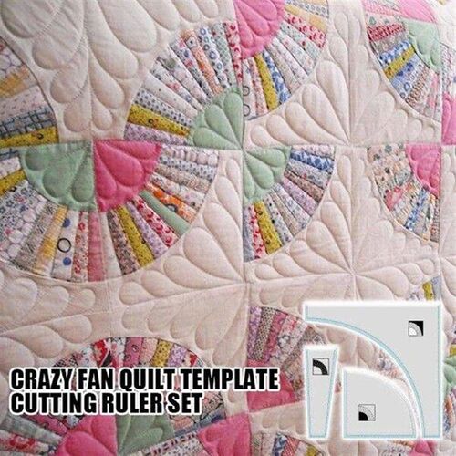 Crazy Fan Quilt Template Cutting Ruler Set Clear Acrylic