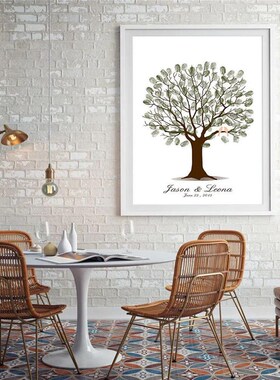 Personalized Wedding Guest Book Fingerprint ree  Wall Art Po