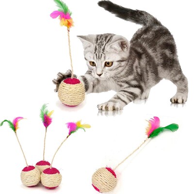 Cat Toy Pet Cat Sisal Scratching Ball Training Interactive T