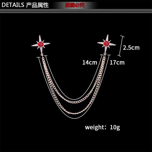South Korea Fashion Distinctive Star Collar Pin Mens Shirt