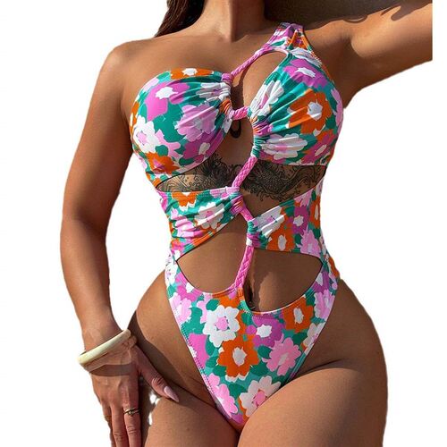 Bikini swimsuit one-piece womens swimsuit printed strap