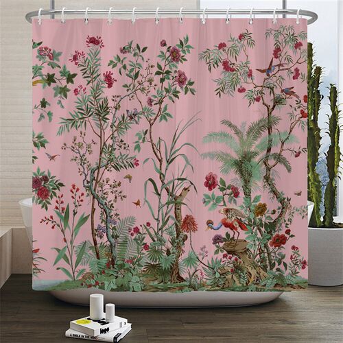 Flowers and Birds pattern Shower Curtain 3D Bath Screen