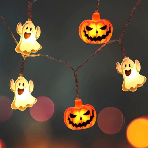 1pc 10/20 LED Halloween Single Layer Pumpkin & Ghost String