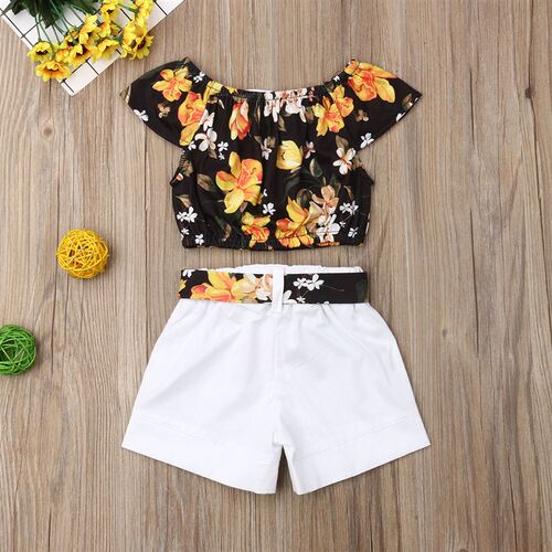Fashion Newborn Baby Kid Girl Clothes Summer Floarl Top T-sh