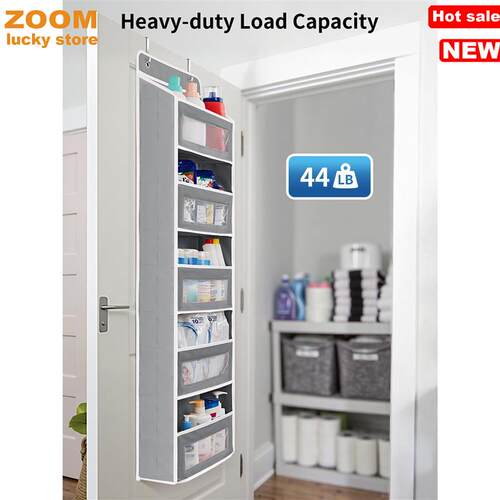 Over Door Organizer Storage,5 Shelf Hanging Capacity Pockets