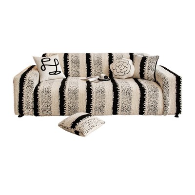 Winter plush sofa cover cushion elastic protective cover