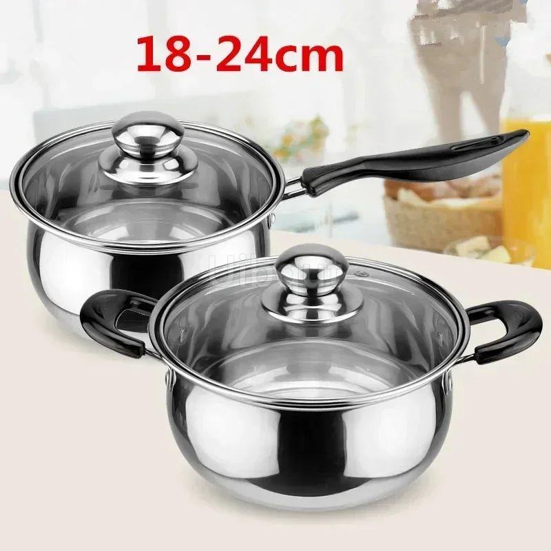 Stainless Steel pot Double Bottom Soup Pot Nonmagnetic Cooki - 实物图
