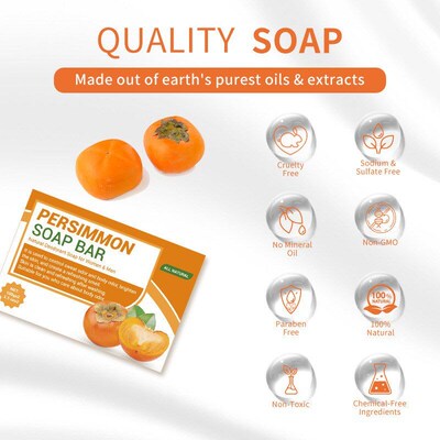 跨境外贸PERSIMMON SOAP柿子皂洗澡手工皂沐浴清洁肥皂香皂