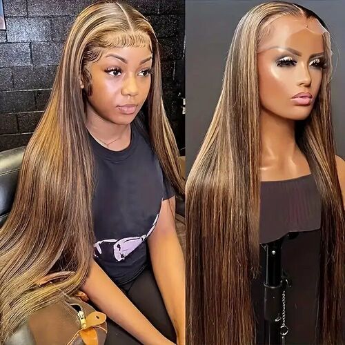 Fashion Straight Hair Wig Mid-long Straight Hair Front Lace