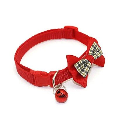 1/2PCS Mini Dog Cat Collars Pet Collar Bow Bell Collar Cute