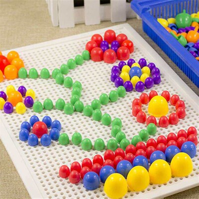 Mushroom nail toy baby puzzle early childhood education plas