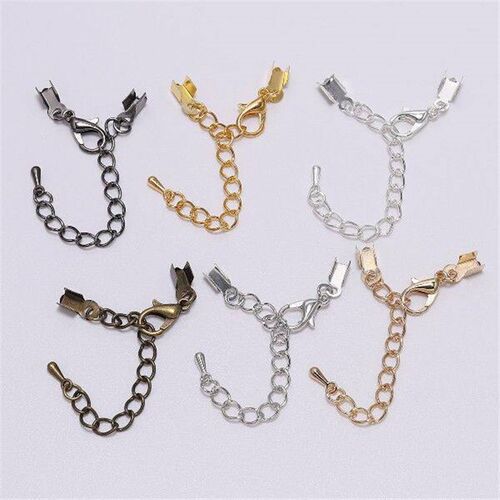 10pcs/lot 3 4 5 8mm Cord clips End Caps With Lobster Clasps