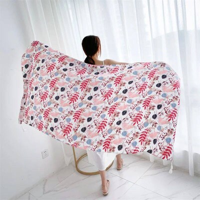 90x185cm Cotton Linen Print Summer Beach Dress Bikini Sarong