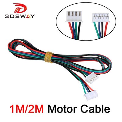 3DSWAY 3D Printer Parts 4pcs/lot 1M/2M two-phase XH2.54 4pin