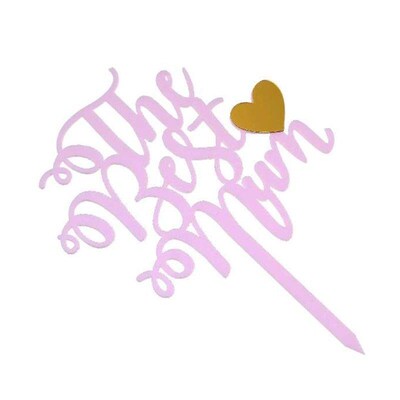 10 Pcs Acrylic Topper Mothers Day Heart Shaped Wedding